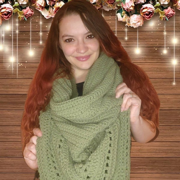 Made to Order Crocheted Wild Oleander Hooded Scarf Adult Size