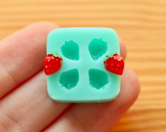 TINY Strawberry Kawaii Silicone Mold