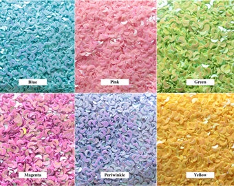 Tiny MOON Shaped Confetti! Blue, Pink, Yellow, White, Green, Purple