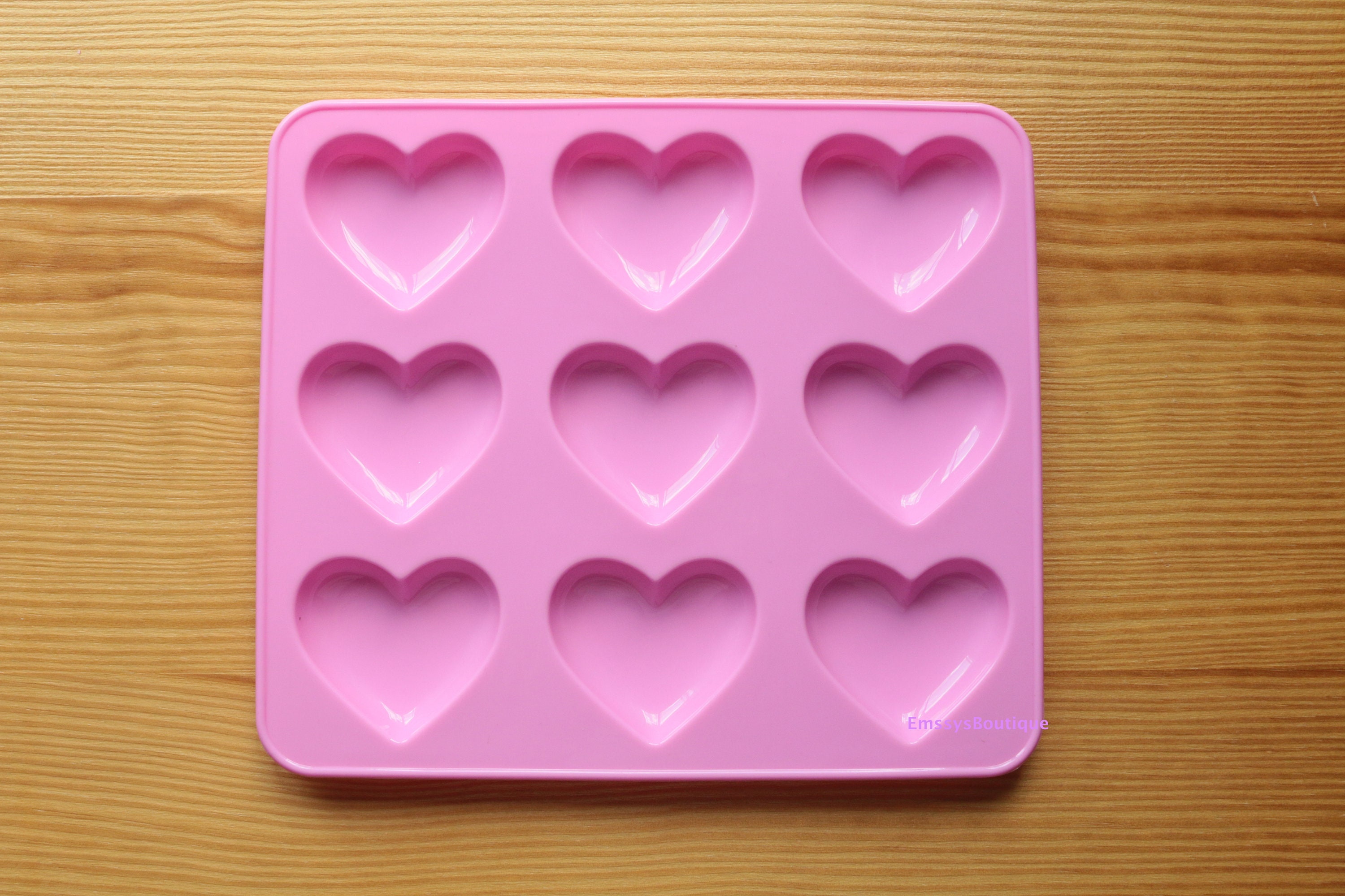 Puffy hearts silicone mold With 9Cavities For Resin Keychains Food Soap  Plaster