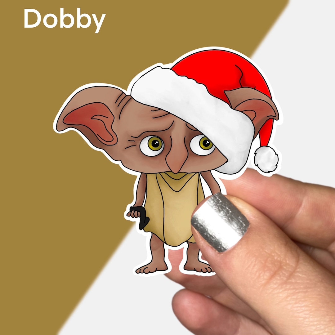 Dobby From Harry Potter Christmas Themed Art Single Vinyl Sticker ...