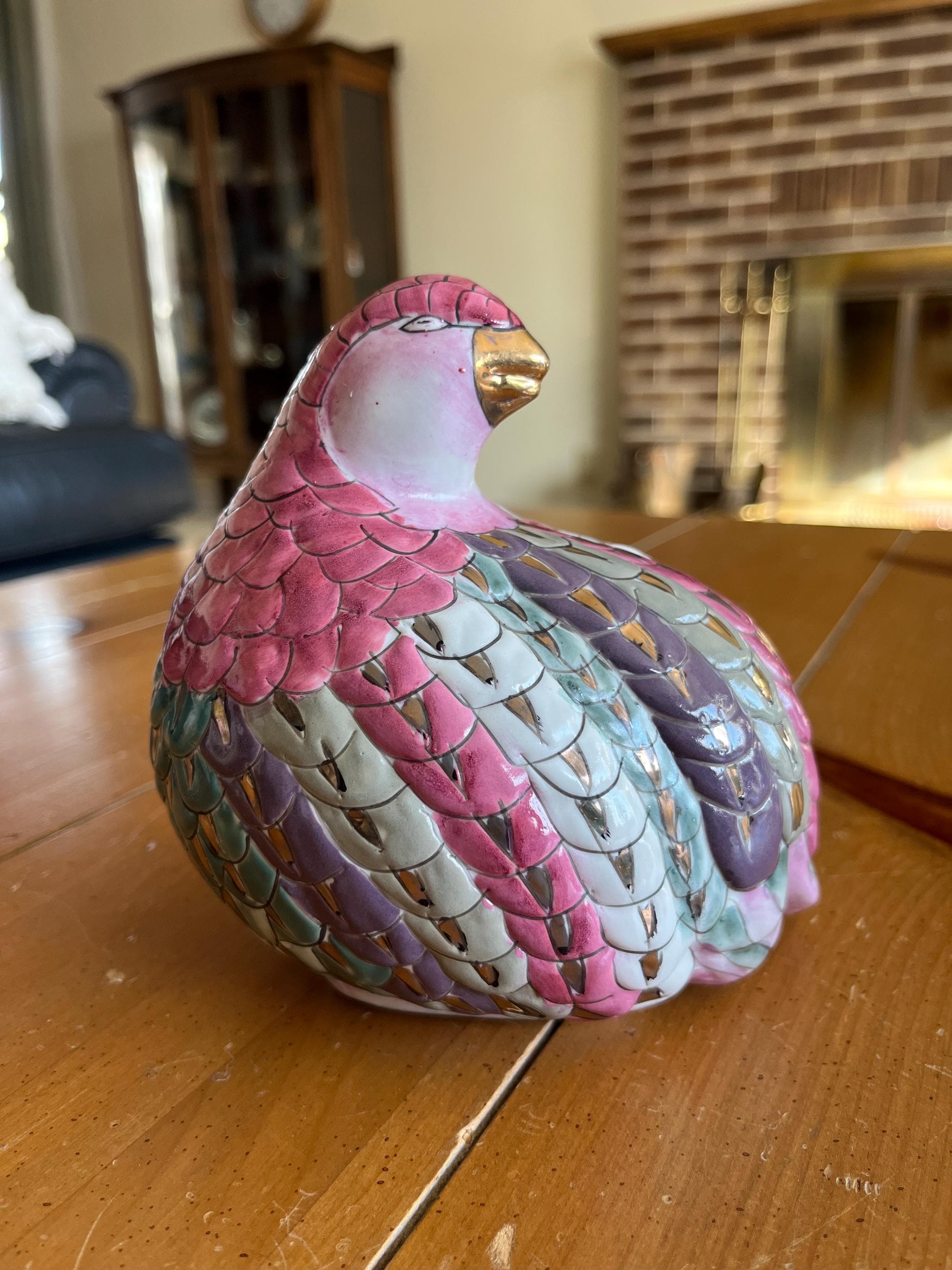 Figurine Poole Pottery - Oiseau Peint Par Barbara Linely-Adams - Hauteur 7 Cm - Occasion