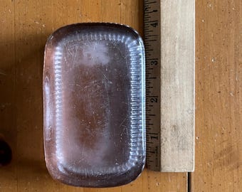 Antique Advertising Magnifying Paperweight Sun-Purpled Glass