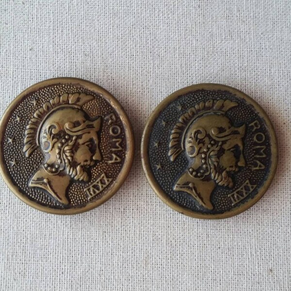 Vintage Roma XXVI Buttons Set of 2, 28mm