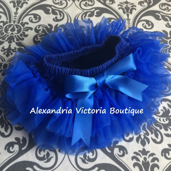 ROYAL BLUE TUTU Bloomer chiffon ruffle luier dekking, pasgeboren ruffle overal bloomer, verschillende kleuren aan koos van-klaar om te verzenden!
