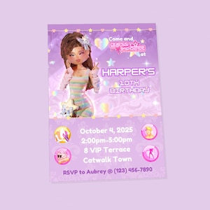 Dress to Impress Roblox Game Birthday Party Invitation | Editable Digital Canva Template | DIY Printable E-Invite | Instant Download