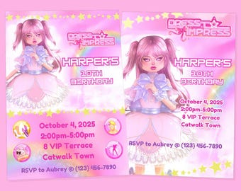 Dress to Impress Roblox Magical Game Birthday Party Invitation | Editable Digital Canva Template | DIY Printable E-Invite | Instant Download