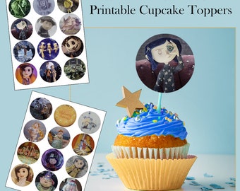 Printable Coraline Cupcake Toppers Other Mother Wybie | DIY Birthday Party Decor | Digital Instant Download