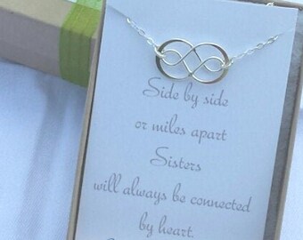 Sister Necklace, Silver Infinity Necklace, Double Infinity Necklace, Grandmother necklace, Mother Necklace, Great Grandmother Necklace,