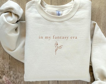 Embroidered Fantasy Sweatshirt: Bookish Dragon Pullover