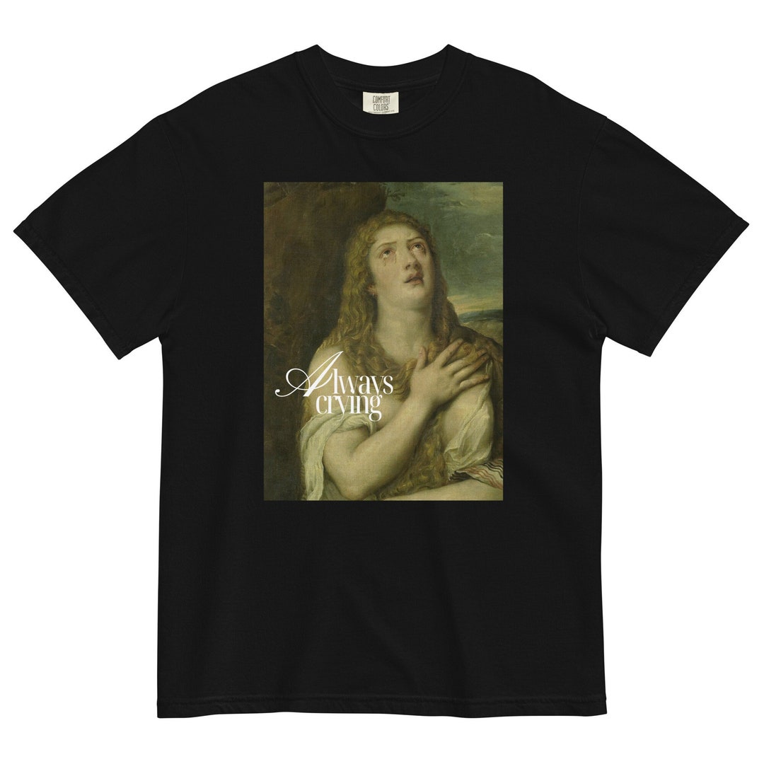 Mens Vintage T-Shirts Natasha Had a Bad Day Crying Face Girl Crybaby Print Loose main image 1