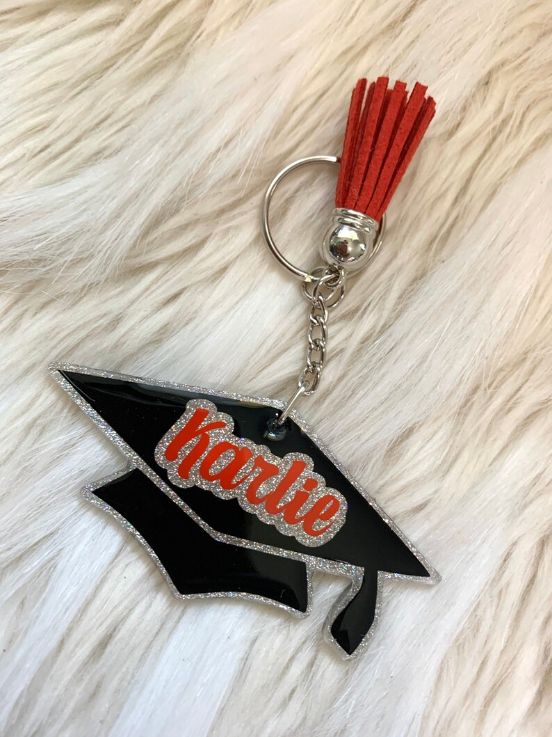 Personalized Graduation Cap Keychain Etsy