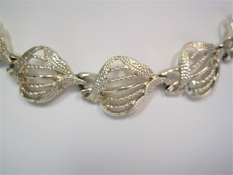 Vintage Gold Link Adjustable Choker VTG Mid Century Textured Novelty Link Necklace