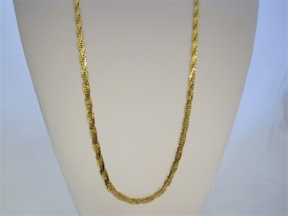 Vintage Trifari Long Gold Woven Chain Necklace - image 6