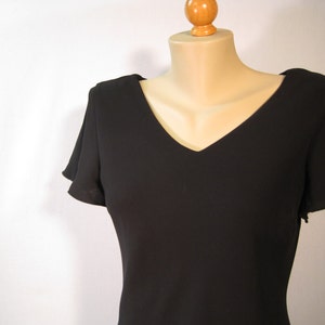 Vintage Little Black Dress / Flutter Cap Sleeve / Dressy Party Holiday Size 10 image 4