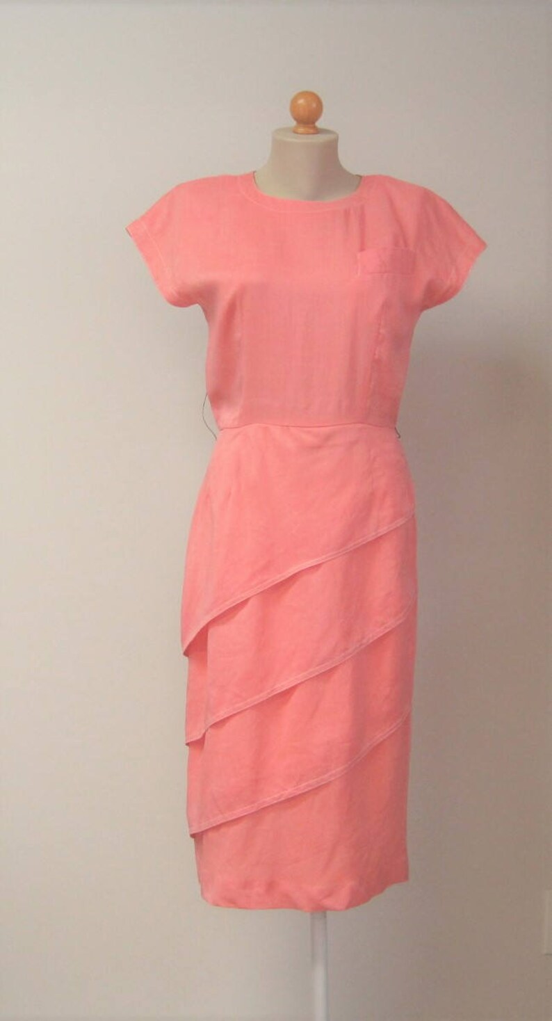 peach fitted dress