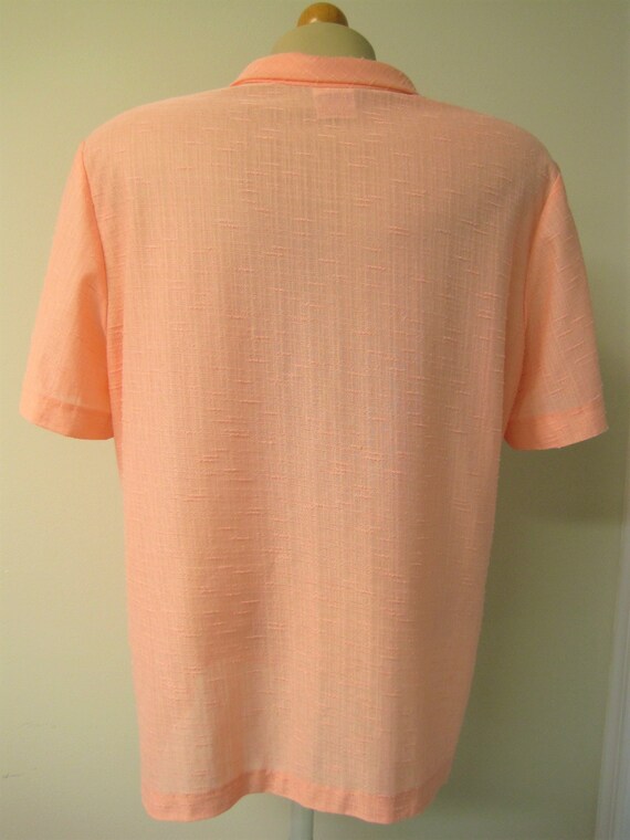 Vintage Orange Bowtie Blouse / VTG 70s 80s Pussy … - image 4