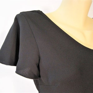 Vintage Little Black Dress / Flutter Cap Sleeve / Dressy Party Holiday Size 10 image 2