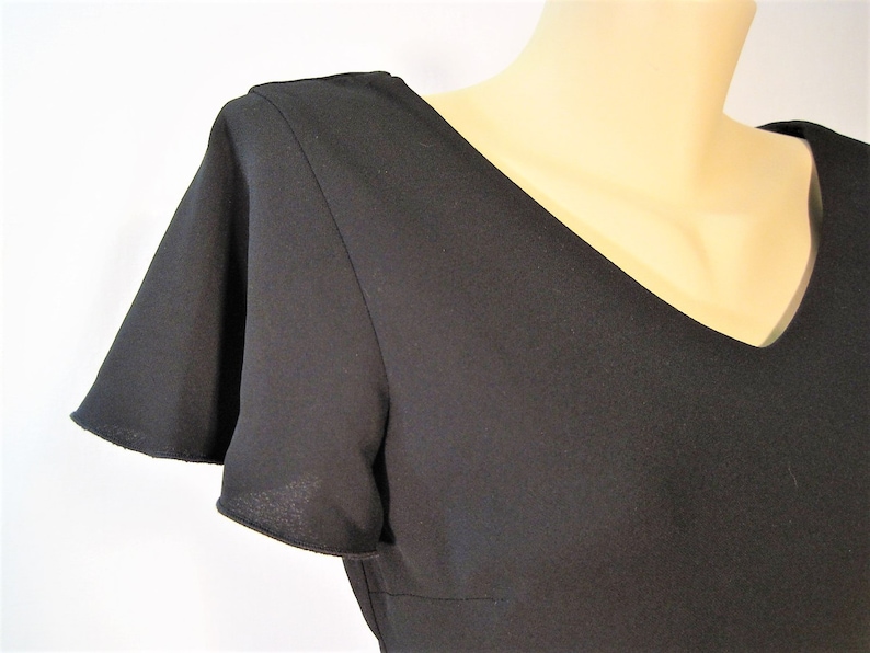 Vintage Little Black Dress / Flutter Cap Sleeve / Dressy Party Holiday Size 10 image 2