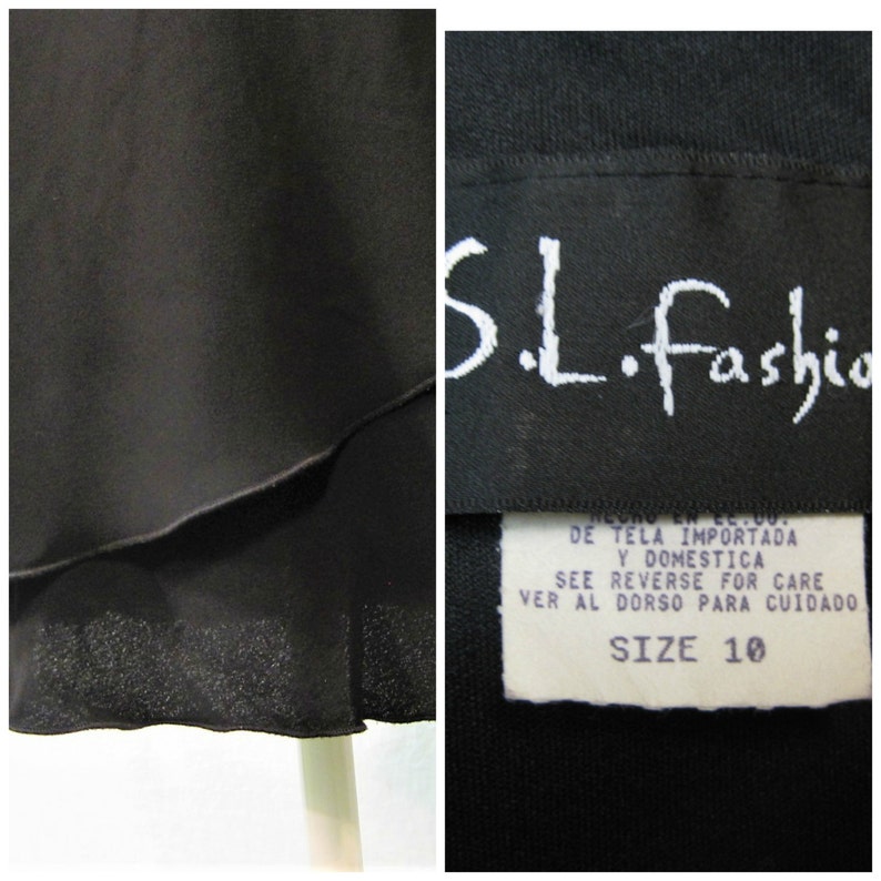 Vintage Little Black Dress / Flutter Cap Sleeve / Dressy Party Holiday Size 10 image 5