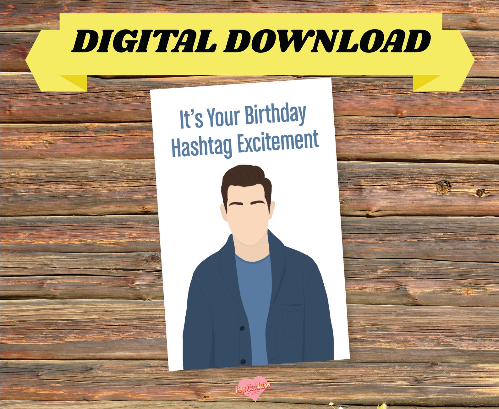 Schmidt Digital Download Birthday Card New Girl | Etsy