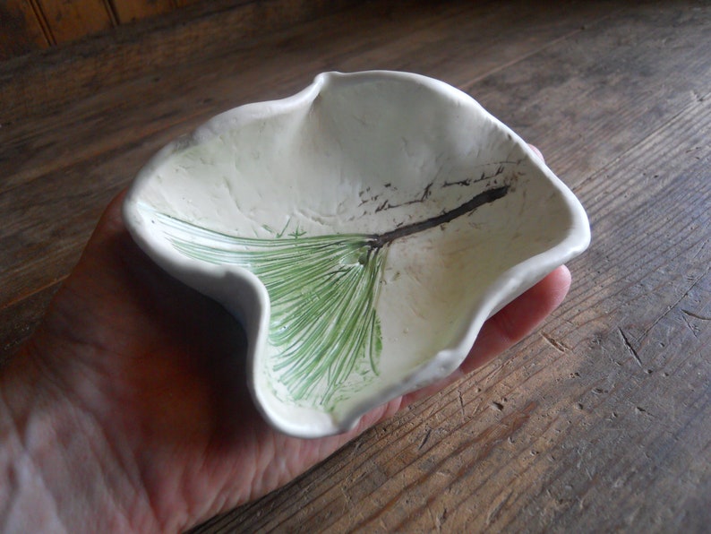 Vintage Ceramic Bowl with Flora Impression