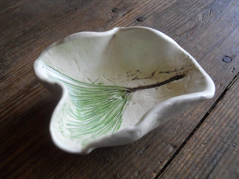 Vintage Ceramic Bowl with Flora Impression