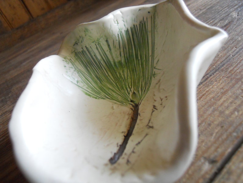 Vintage Ceramic Bowl with Flora Impression