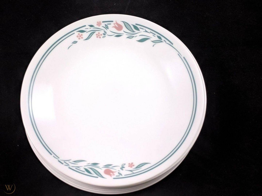 Corelle Rosemarie Dinner Plates Set of Eight Etsy