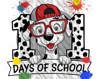 101 Days of School Png/Dalmation Boy Version/Digital File/Dtg Dtf Sublimation Design/101 days of school png/Teacher 101 days