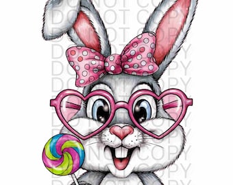 Easter Bunny Sucker Bow png/paashaas coquette/paashaas png afbeelding/schattige paashaas png/digitaal bestand/dtg dtf sublimatieontwerp