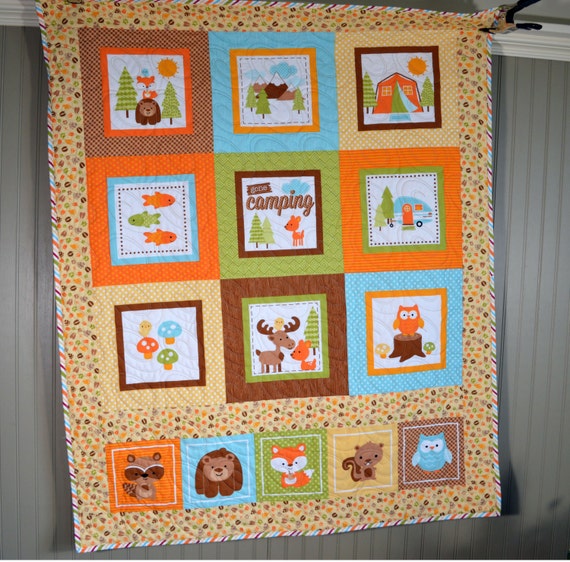 Animal Baby Quilt Woodsy Handmade - Woodsy Crib Bedding Animal Baby Quilt Woodsy Handmade - Woodsy Crib Bedding