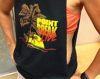 Point Break LIVE! 90er Jahre RAD! beunruhigt Halbton Siebdruck von Hand auf uni-sex super weiche Vintage schwarze Jersey Tshirt