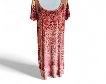 Holly Hock by Lucky Brand velveteen dress with a boho vibe Size XL NWT #festival
