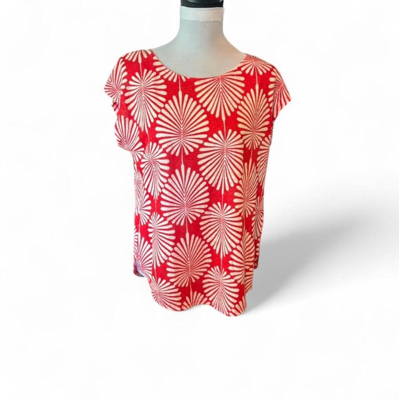 Joie linen top with tropical pattern. Size S NWOT image 3