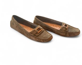 UGG Australia khaki suede loafers size 8