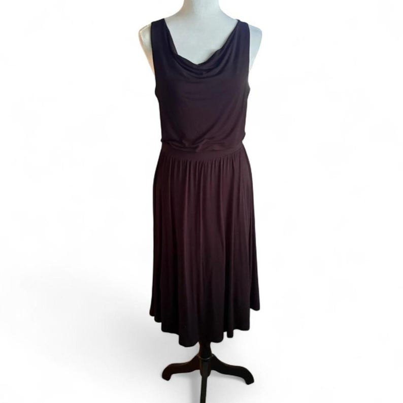 Maeve Anthropologie black midi sleeveless dress size Small image 2
