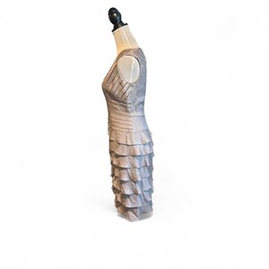 Adrianna Papell silver metallic dress Size 4 #glam #party #ruffles image 6