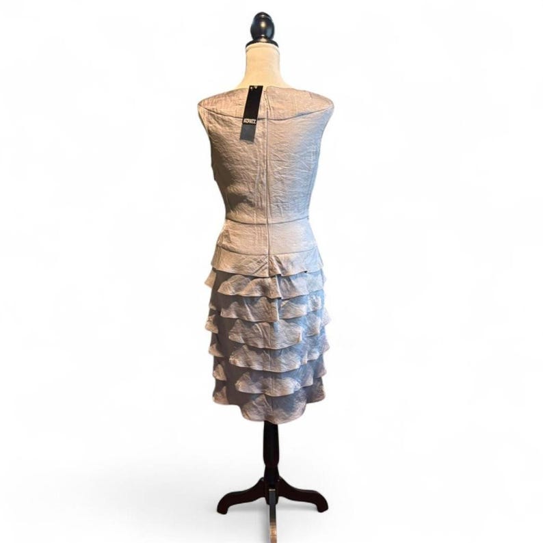 Adrianna Papell silver metallic dress Size 4 #glam #party #ruffles image 7