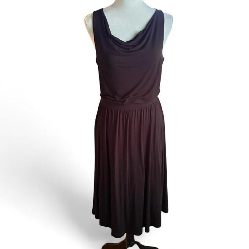 Maeve Anthropologie black midi sleeveless dress size Small image 3