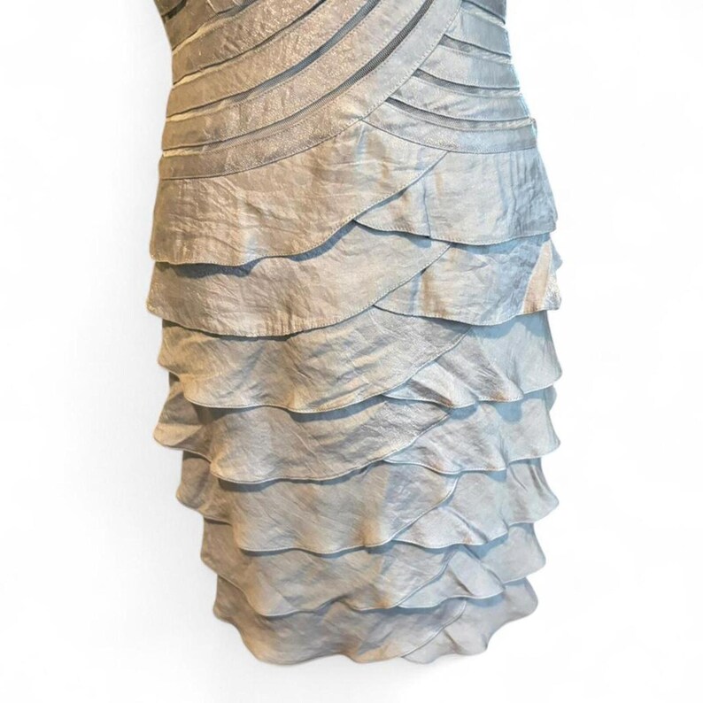 Adrianna Papell silver metallic dress Size 4 #glam #party #ruffles image 5