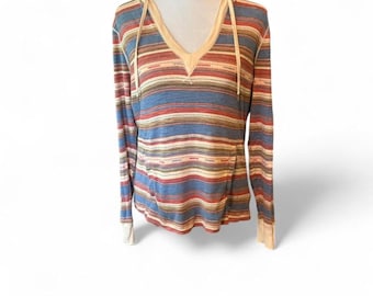 Gestreepte Ralph Lauren-hoodie met boho-vibes Maat M