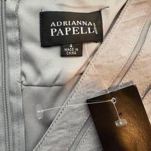 Adrianna Papell silver metallic dress Size 4 #glam #party #ruffles image 3