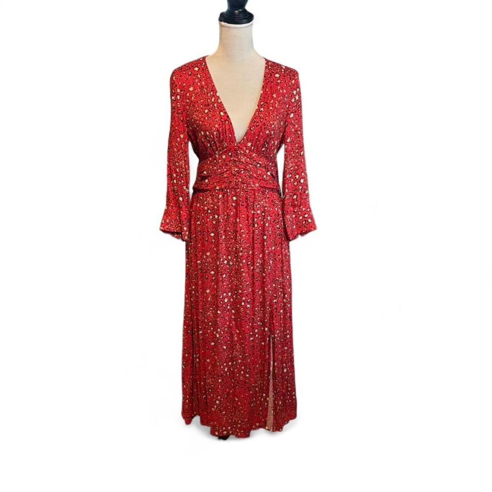 open lace back dress Ann Taylor LOFT black brown leopard print LS dress size XXL NWT main image 1