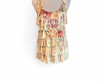 Janette ärmelloses florales Top Vintage Gr.M