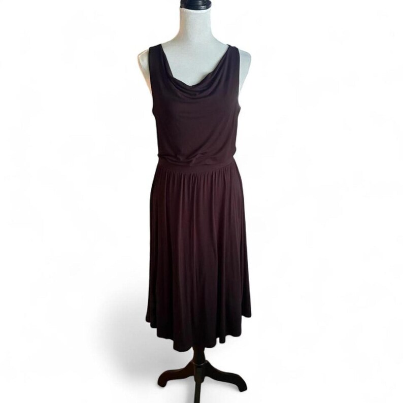Maeve Anthropologie black midi sleeveless dress size Small image 1