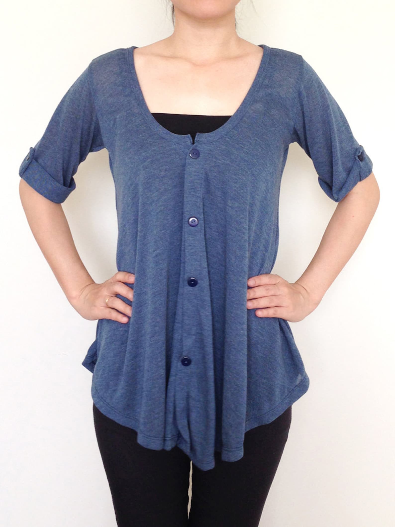 SC002: Blue Women Blouse Dolman T Shirt Dolman Sleeve Top - Etsy