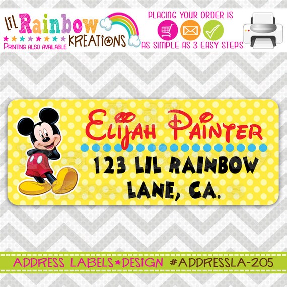 ADDRESSLA-205: DIY Mickey Mouse Address Labels | Etsy