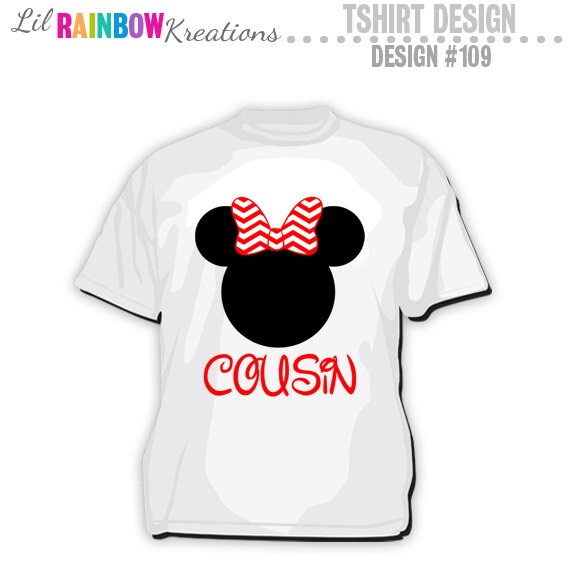 Minnie Mouse T Shirt Design | Ts 109 Diy Minnie Mouse Cousin T Shirt Design Instant Etsy Minnie Mouse T Shirt Design | Ts 109 Diy Minnie Mouse Cousin T Shirt Design Instant Etsy