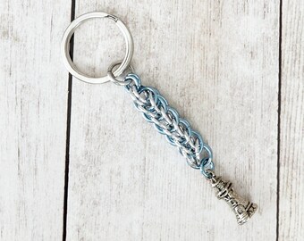 Metal Lighthouse Chainmaille Keychain